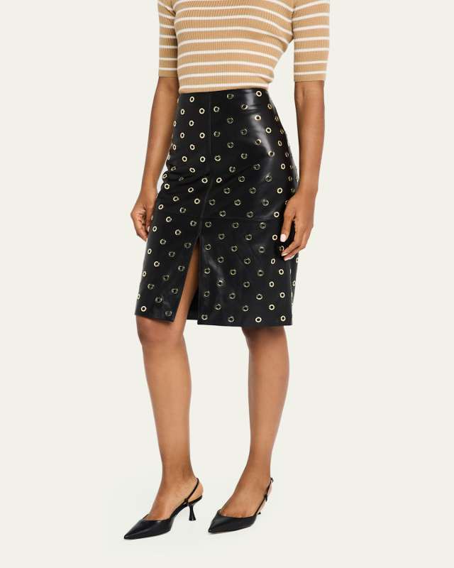 Anderson Grommet Leather Pencil Skirt